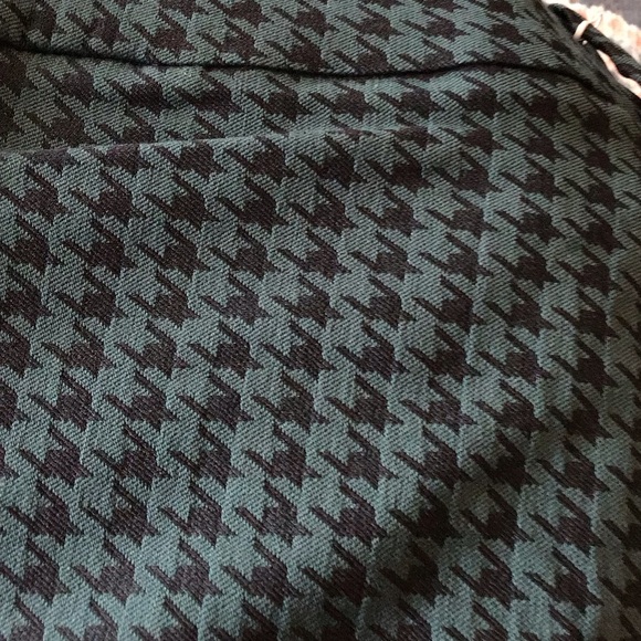 💐NWT LANE BRYANT Sz24 THE ALLIE BOOTCUT GREEN/BLK HOUNDSTOOTH PANTS - Picture 3 of 13